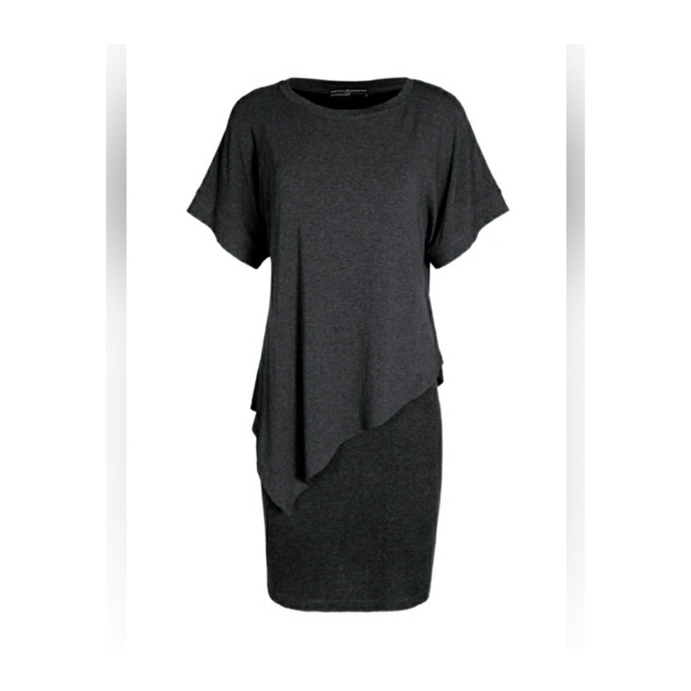 Peruvian‎ Connection Kenmare Dress Charcoal Gray Size Small Cotton Wool Blend